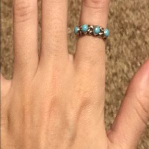 4 stone genuine turquoise ring